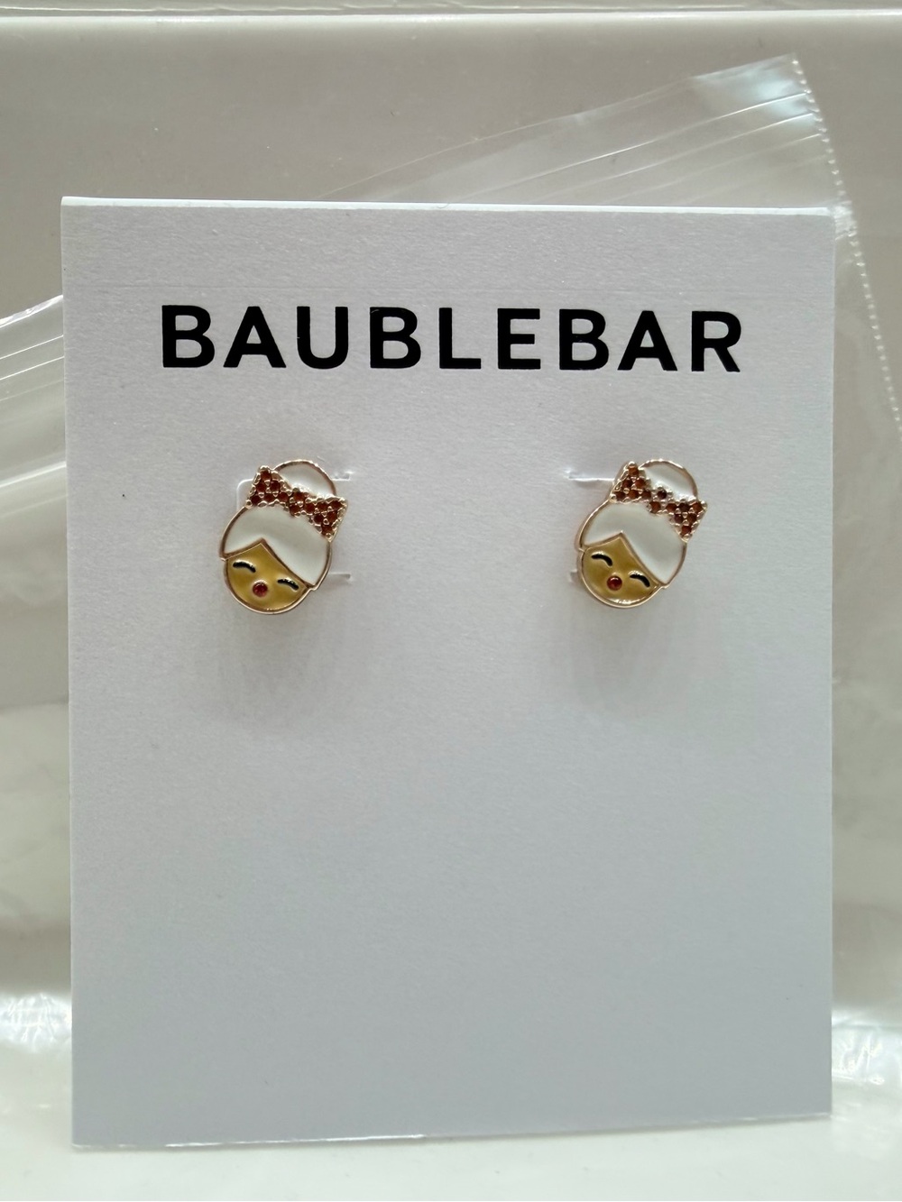 BaubleBar Mrs Claus Stud Earrings - Red Bow Accent